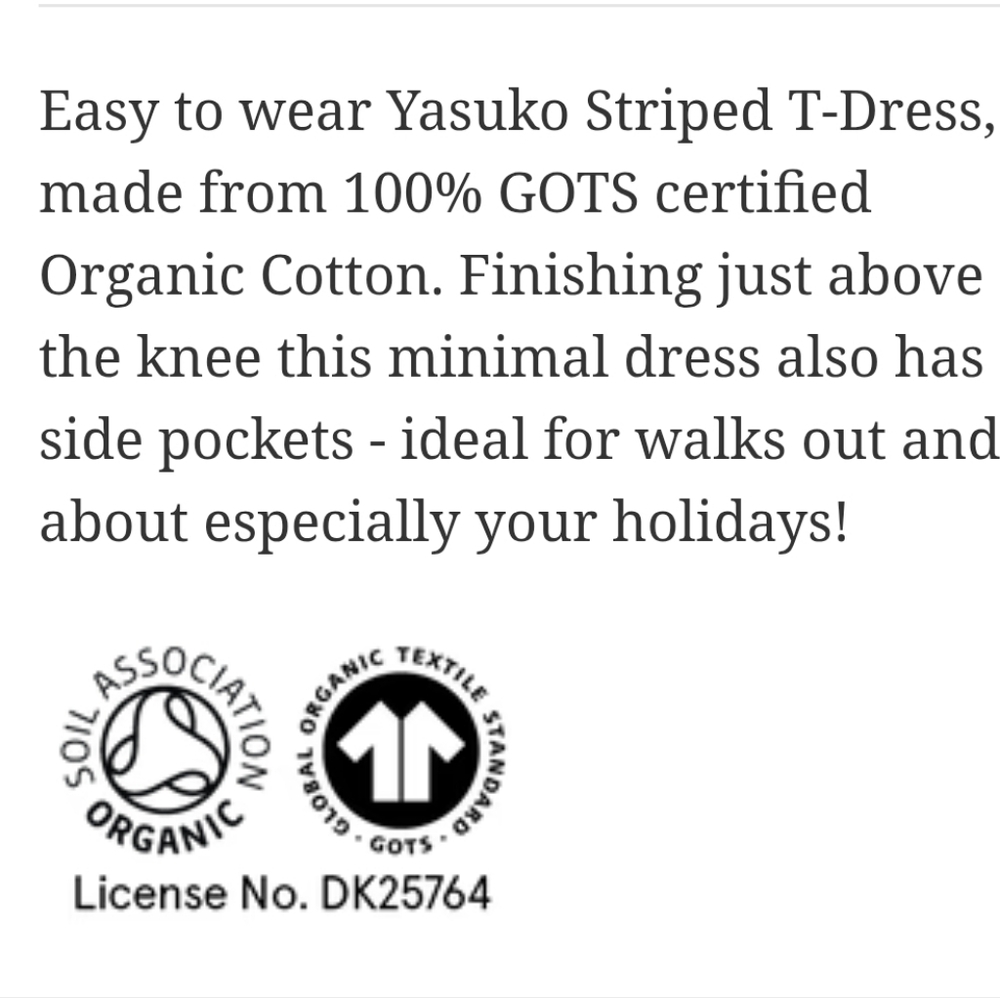 KOMODO Organic Cotton Yasuko Yellow Striped Tee Pullover Mini Dress XS / Small - Picture 3 of 13